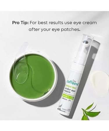 Caffeine Green Tea Under Eye Cream | Reduce Fine Lines Wrinkles & Dark Circles | Cooling Gel & Roller for Men & Women - 15 ml - Buy Online on GoSupps.com