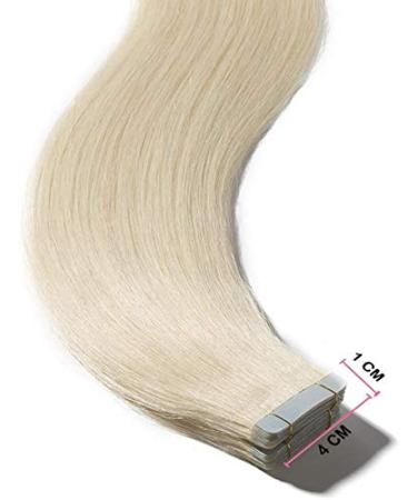 Buy SEGO TAPE Hair Extensions - 20 Tressen Remy Hair Platinum Blonde #60 12 (30cm) with 10 Free Tapes - 40g - Fast International Shipping - Buy Online on GoSupps.com