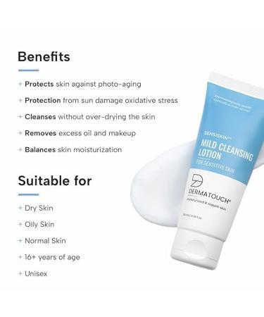 Mild Cleansing Lotion for Sensitive Skin | Gentle Hydrating Cleanser for Men & Women | 100ML - Moisturizes & Revitalizes with Titanium Dioxide - Buy Online on GoSupps.com