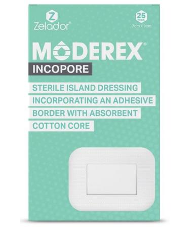 Moderex Sterile Adhesive Island Dressing with Absorbent Cotton Pad (7x9cm x 25)