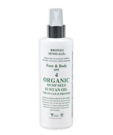 Bronzo Sensuale SPF 4 Sunscreen Deep Intensive Golden Tanning Organic Hemp Oil 8.5 Oz.