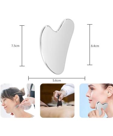 Stainless Steel Gua Sha Tool - Heart Shape Facial Massage Device for Contouring & Slimmer Face - Buy Online on GoSupps.com