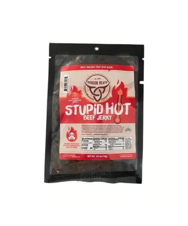Stupid Hot Hottest Beef Jerky On The Planet Challenge Hand Crafted Small Batch MSG Free Reaper Jerky HOT & SPICY Snacks Keto Snacks Fathers Day Gift Stupid Hot Beef Jerky .5 Ounce (Pack of 1)