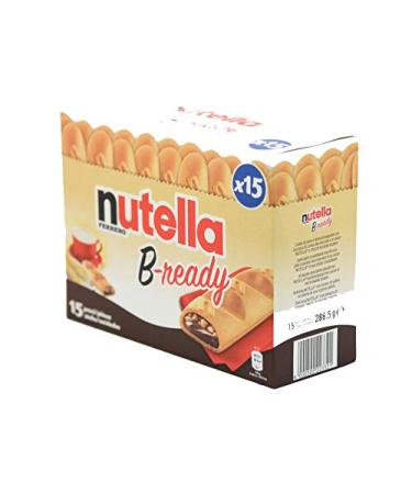 Ferrero: "Nutella B-ready " a crisp wafer of bread in the form of mini baguette stuffed with a creamy Nutella 15 pieces 10.13 oz (286g)  Italian Import