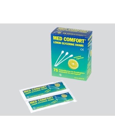 75 Lemon-Glycerin Sticks 15cm Cotton Swabs Mouth Care