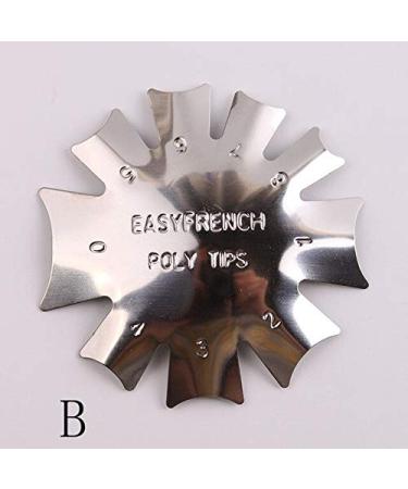 Stainless Steel Easy French Tips Smile Line Metal Cutter Edge Trimmer Nail Template DIY Nail Art - (Color: B)