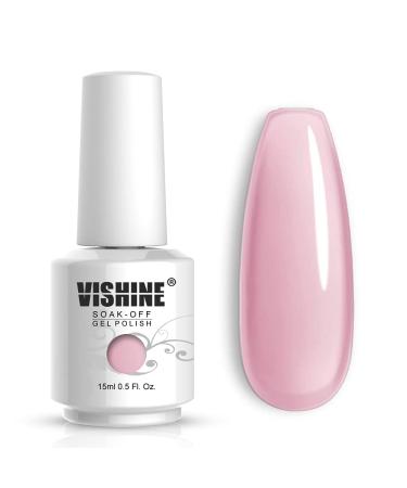 Vishine Transparent Jelly Pale Pink Gel Nail Polish - 15ml UV LED Sheer Pink for French Manicure - Buy Online on GoSupps.com