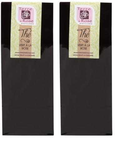 TERRE DE ROSE - Th rose 100g - produits artisanaux fran ais - made in France - effet et go t garantis - produits base de rose - bonbons artisanaux (Lot de 2) Rose Pack of 2