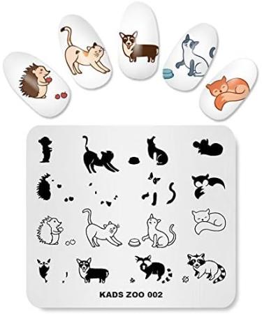 KADS Cute Animal Series Nail Art Stamp Plate | DIY Nail Stamping Template Tool T4 - Buy Online on GoSupps.com