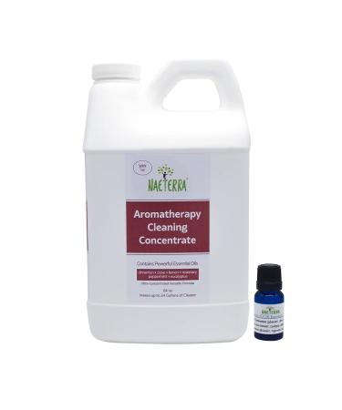 64 Oz Naeterra Original Aromatherapy Cleaning Concentrate - Plus 10ML Naeterra Oil Loaded with Clove Lemon Cinnamon Rosemary Eucalyptus Peppermint Essential Oils
