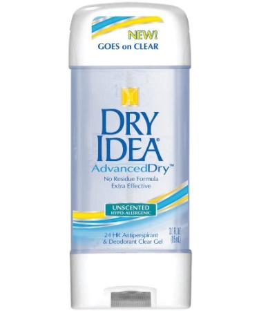 Dry Idea Roll On Anti-Perspirant & Deodorant Advanced Dry Unscented Hypo-Allergenic 3-Ounce Tubes (Pack of 4)