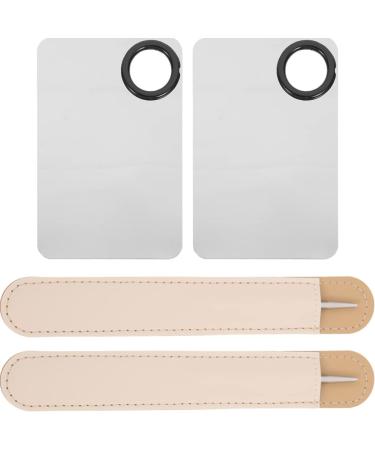 2 Sets Palette Set Stainless Steel Cosmetic Palettes Foundation Mixing Palettes Stainless Steel Makeup Plate Makeup Foundation Palettes Paint Mixing Board Color Mixing Plates