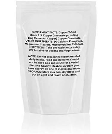 Copper 1mg x30 Tablets Pills UK Nutrition Elemental Gluconate CU 100% RDA - Buy Online on GoSupps.com