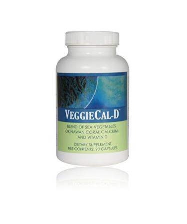 VeggieCal-D (Veggie Cal) Seaweed (Sea Vegetables) Marine Coral Calcium Vitamin D3 Multi-vitamin - 1 Bottle 90 Veg Capsules
