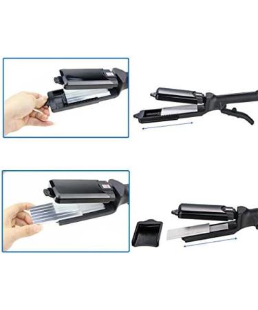 3 Plate Hair Crimper & Straightener - Titanium Flat Iron & Waver - Adjustable Temperature Curling Tool for Fluffy Waves - Buy Online on GoSupps.com
