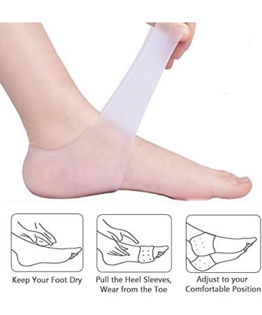 Silicone Heel Pads - 2 Pairs Gel Protectors for Plantar Fasciitis Relief & Heel Pain - Buy Online on GoSupps.com