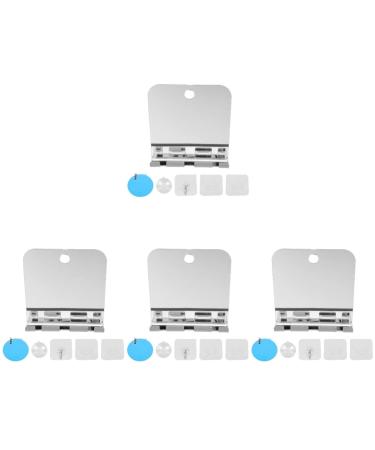 Frcolor 4 sentences square mirror set bathroom shaving mirror bogus -free mirror shower face shaving mirror with razor hook shower mirror wall hooking acrylic household travel cosmetics