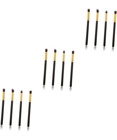 Baluue 12 Pcs Eye Make-up Brush Kit Eye Makeup Brushes Eye Cosmetic Brushes Eyeshadow Stick Makeup Pencil mediumx3pcs Black+goldx3pcs - Buy Online on GoSupps.com