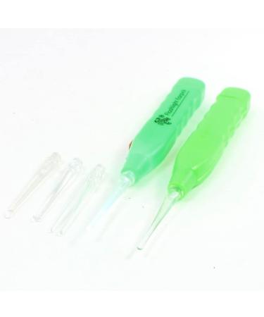 Qtqgoitem 2 Pcs Healthy Tool Flashlight Earpick Ear Wax Curette Cleaning Green (Model: a4e 9a9 121 4aa 5f7)