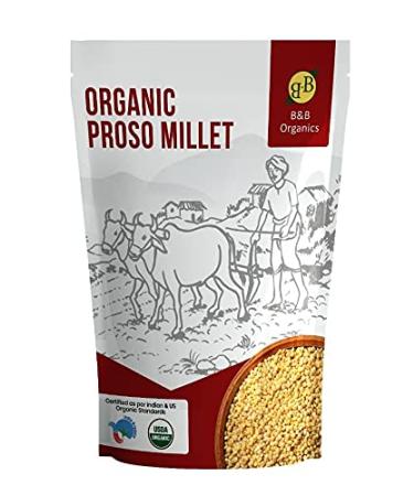 B&B Organics Proso Millet (500 g / 1.1 pound) (Indian Millet | Gluten free | Whole grain | USDA Certified)