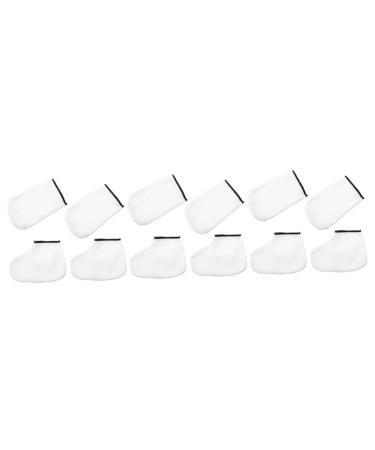 FOMIYES 6 Pairs Hand and Foot Mask Moisturizing Hand Gloves Paraffin Wax for Hands Moisturizing Gloves Wax Socks Paraffin Socks Covers Paraffin Wax Foot Liners Feet Care Mask White Spa