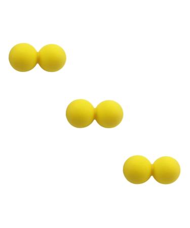 Frcolor 3st peanut massage peanut balls massage massage roller muscle roller masajeador de pies microfiber cloth massage towels joint massage ball fitness peanut balls massager mediumx3pcs yellowx3st