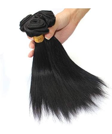 100% Brazilian Virgin Straight Hair Bundles - 16 Inch Remy Weft Extensions for Women - Natural Black 3 Bundle Set - Buy Online on GoSupps.com