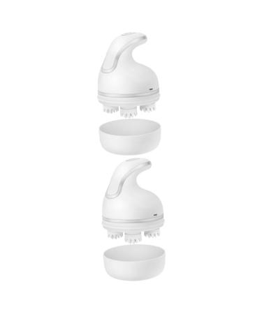 MAGICLULU 2 Pcs Head Massager Scalp Massager Massager For The Head Head Massage Brush Kneading White