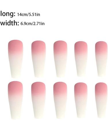 Dajidafu 1 Set Press on Nails Coffin Gradient Pink Extension Frosted Matte Wraps Ballerina Salon DIY Gifts Manicure Kit Type 1 - Buy Online on GoSupps.com