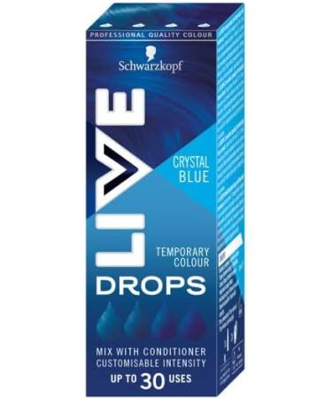 Schwarzkopf LIVE Drops Crystal Blue Temporary Hair Color up to 30 Uses Pack of 1 30 ml - Buy Online on GoSupps.com