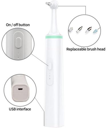 Dog Teeth Electric Polisher Tartar Remove Stain Teeth Cleaner with 4 Brush Head Tooth Scaler Puppy Dental Care Cleaning Toods Kit for Dogs Cats - Buy Online on GoSupps.com