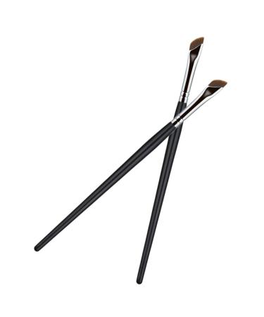 DRESSOOS 2pcs Eyebrow Brush Flat Makeup Brush Eyeliner Brush Slanted Angled Brush Thin Eyeliner Brush Wood