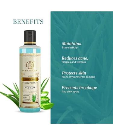 Khadii Natural Aloe Vera Face Wash with Scrub - Age-Defying Cleanser | Paraben & SLS Free | All Skin Types | 210ml - Buy Online on GoSupps.com