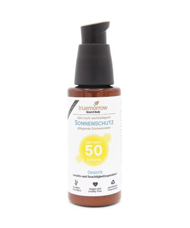 Truemorrow face sunscreen LSF 50 ml sunscreen face 50 vegan coral -friendly sustainable sun protection suitable for daily application