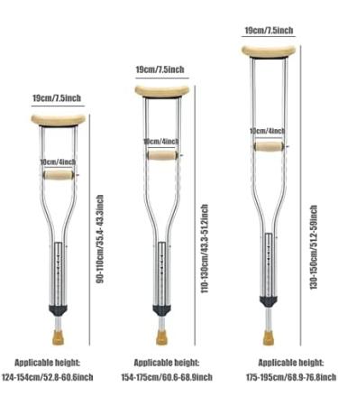 Aluminum Underarm Crutches(1 Pair 2 Units) Ergonomic Adjustable Walking Aids with TPR Handle Pad for Elderly Disabled and Physically Impaired (Size : Children(124-154cm)) powerfully Prosperous - Buy Online on GoSupps.com