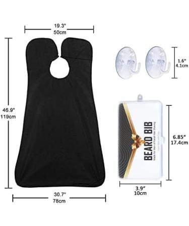 Black Beard Bib Apron Beard Hair Catcher Waterproof Non-Stick Grooming Cloth Shaving & Trimming & Beard Hair Catcher with 3 Suction Cups Best Gifts for Men DarkBlack - Buy Online on GoSupps.com