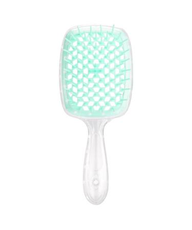 Comb Women's Scalp Massage Comb Hair Brush Women's Hollowed Out Home Salon Hair Styling Tool Comb Wide Tooth Comb (Color : Transparent-green)