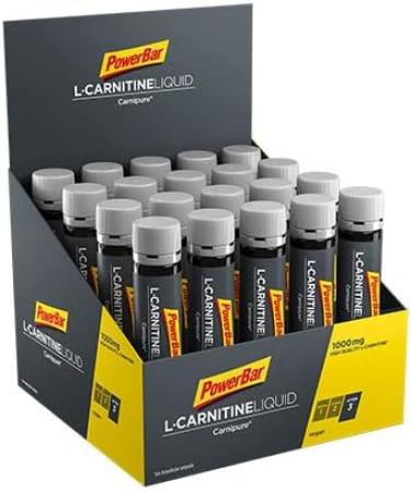 Powerbar L-Carnitine Liquid Ampoules 20x25ml - 1000mg L-Carnitine & Vitamin B6 Supplement - Buy Online on GoSupps.com