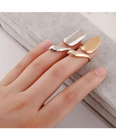 6pcs Gold Fingernail Rings for Women - Retro Nail Art Decoration Jewelry - Buy Online on GoSupps.com