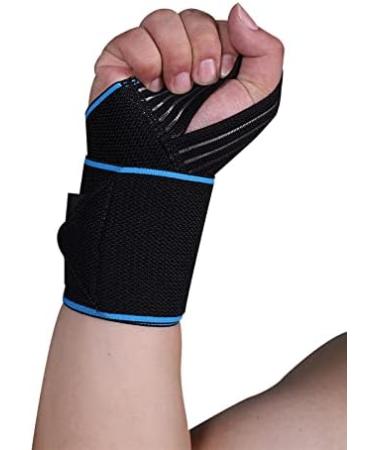ENOSCO 16 Professional Quality Wrist Wraps for Weightlifting & Gym - Breathable Elastic Support Braces in Blue | Men & Women Powerlifting Gear - Buy Online on GoSupps.com