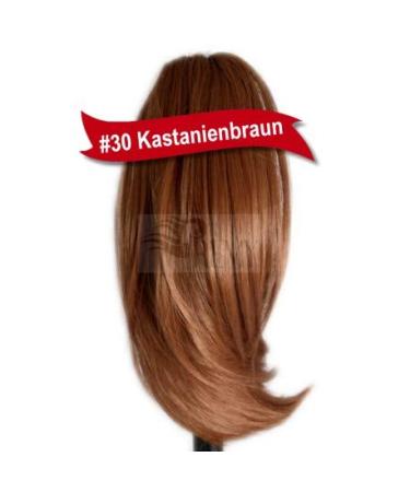 RemyHaar.eu - 30cm hairpiece braid ponytail hair extension straight - 30cm 12" (100g clip) 30#(chestnut brown)