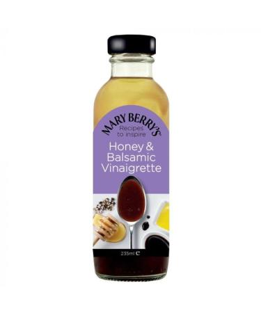 Mary Berry's Honey & Balsamic Vinaigrette - Sharp & Sweet Flavour - Suitable for Vegetarians - No Artificial Flavourings or Preservatives - 235 ml Bottle Honey and Balsamic