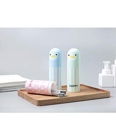 Leisial Multifunctional Travel Mug & Toothbrush Holder - Blue Travel Etui with Caricature - 6x19.5cm - Buy Online on GoSupps.com