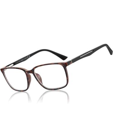 ZENOTTIC Blue Light Blocking Glasses Reading Glasses for Men Square Frame Readers Anti Glare Sport Computer Glasses Tortoise 1.0 x
