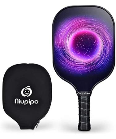 niupipo Pickleball Paddle, USAPA Approved Pickleball Paddle with Fiberglass Face, Protective Cover, Ultra Cushion, Polypropylene Honeycomb Core, 4.5-Inch Grip, Lightweight Purple 1 Paddle+ 1 Cover