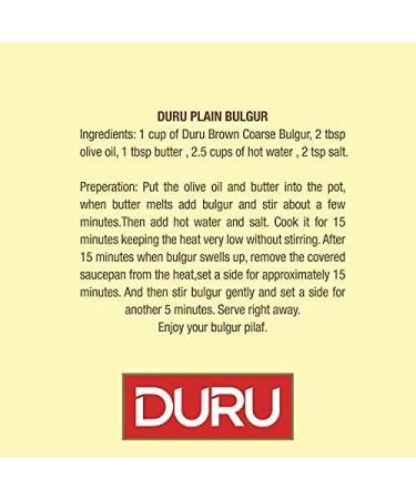 Duru Brown Coarse Bulgur 88.2oz (2500 g) | 100% Natural Wheat Berries | High Fiber & Protein | Non-GMO | Vegan Recipe Staple | 5.5lb Pack - Buy Online on GoSupps.com