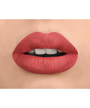 Liquid Matte Lipstick - Saturdate Peachy Pink Nude | Vegan Smudge Proof Hydrating & High Pigmentation - Buy Online on GoSupps.com