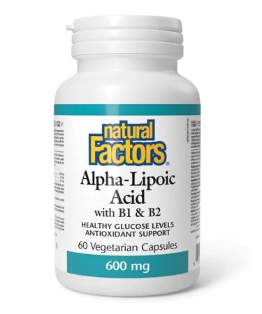 Natural Factors Alpha-Lipoic Acid + B 600 mg 60 Capsules