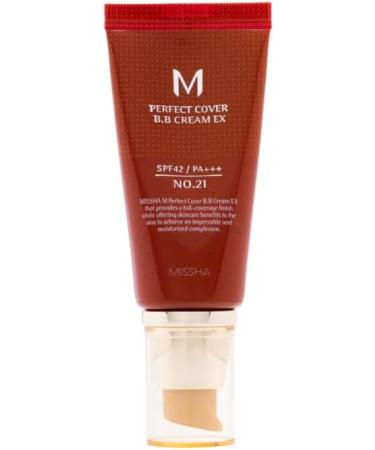 Missha M Perfect Cover BB Cream EX SPF42 PA+++ 50 ml No.25: High Coverage BB Cream with Sun Protection for a Natural and Even Finish. - Buy Online on GoSupps.com