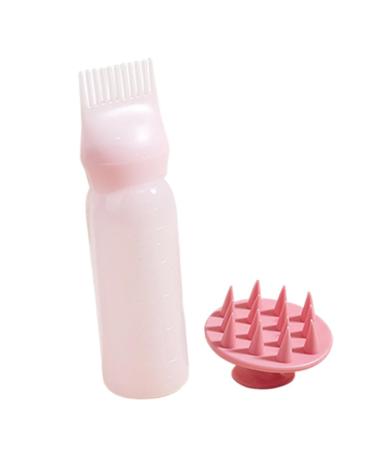 Ipetboom 2 Sets Hair Dye Bottle Hair Color Brush Oil Hair Dye Brush Hair Color Applicator Bottle Hair Coloring Applicator Hair Rinse Scalp Applicator Bottle Root Modeling Comb Plastic Pink